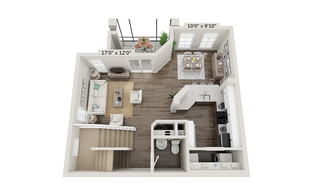 Garden 2 Bedroom 2.5 Bath Floorplan